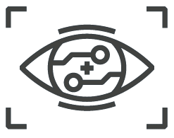 Icon displaying an eye, representing machine vision