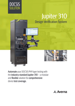 Cover of Jupiter 310 DOCSIS PHY layer verification tester Brochure