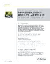 Deckblatt des Datenblatts zu verbesserten Verfahren durch automatische Tests