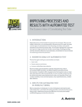 Cover of white paper regarding improved processes with automated test