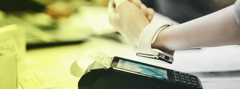 Image of a smart watch paying for goods