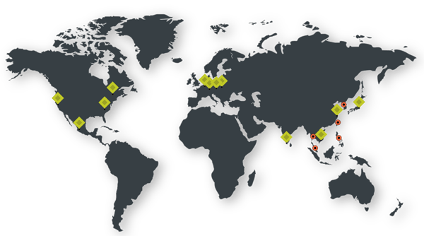 World map with Averna offices
