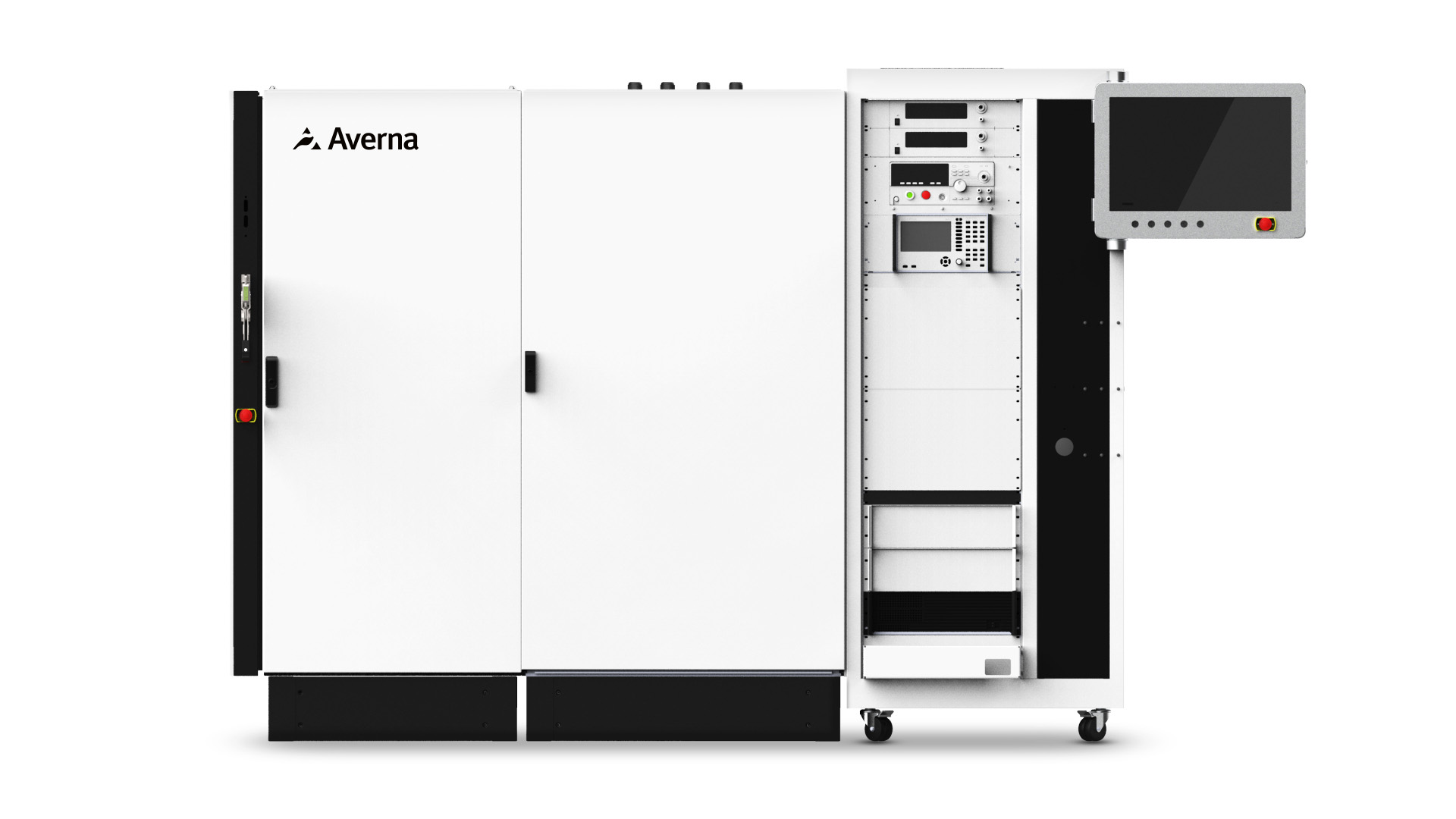 EVSE-Tesplattform mit Averna-Logo – Frontseite