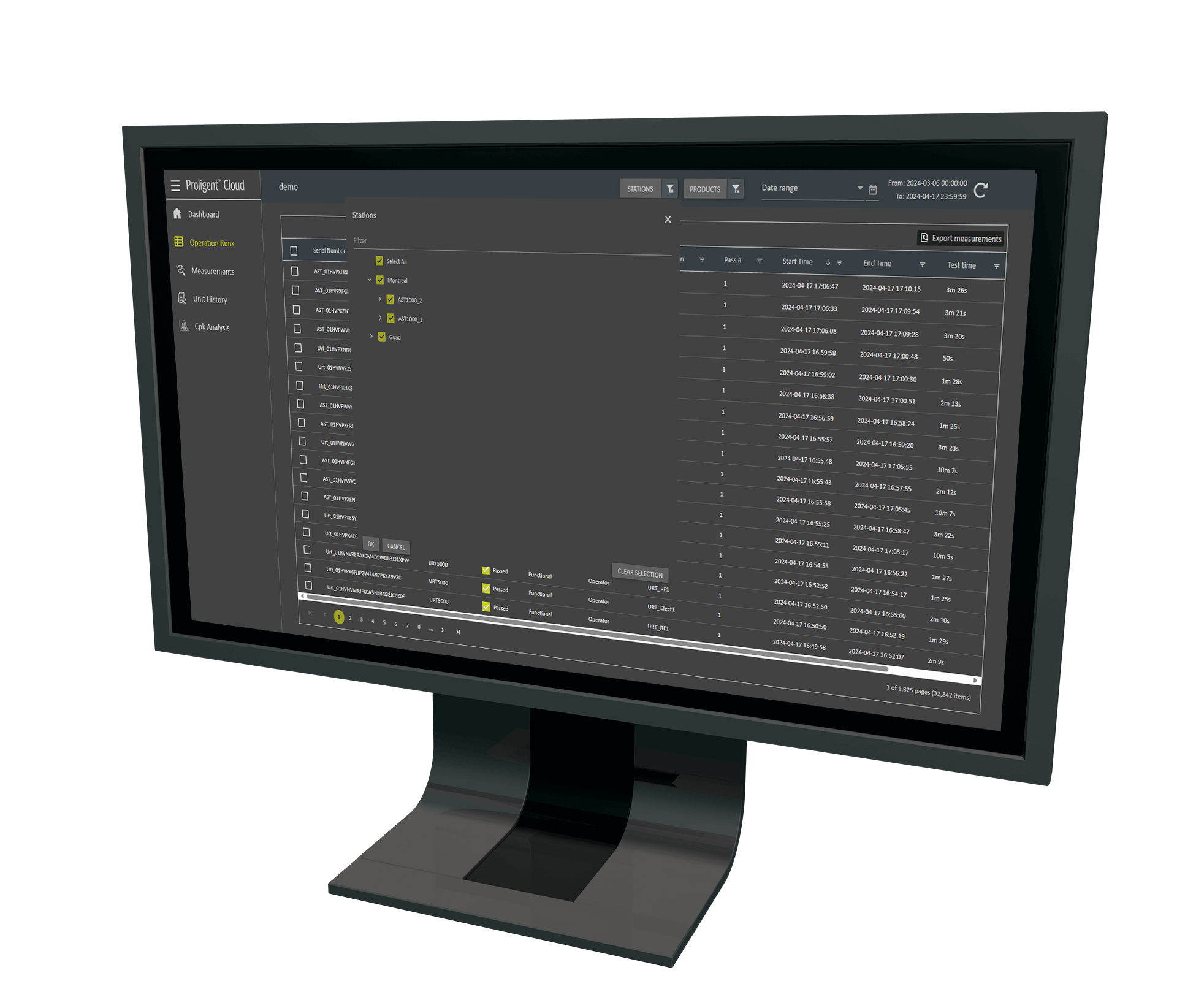 Proligent Cloud - Global Filters Screen