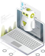 illustration of a computer and a robot