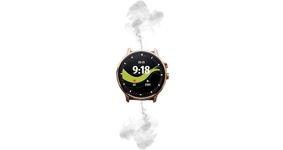 Smart Watch with Steam Clouds
