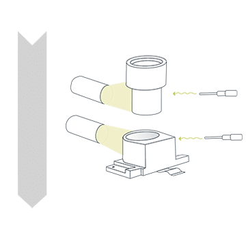 Drawing of the Preparation step in the active alignment process for camera modules.