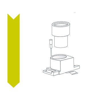Drawing of the Dispensing step in the active alignment process for camera modules.