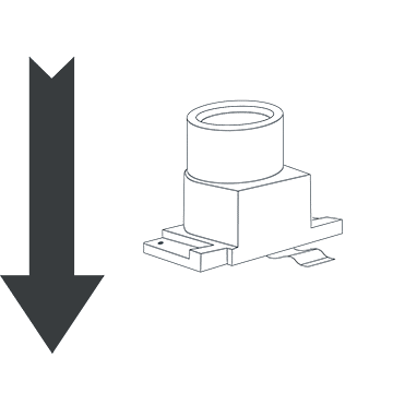 Drawing of the Validation step in the active alignment process for camera modules.