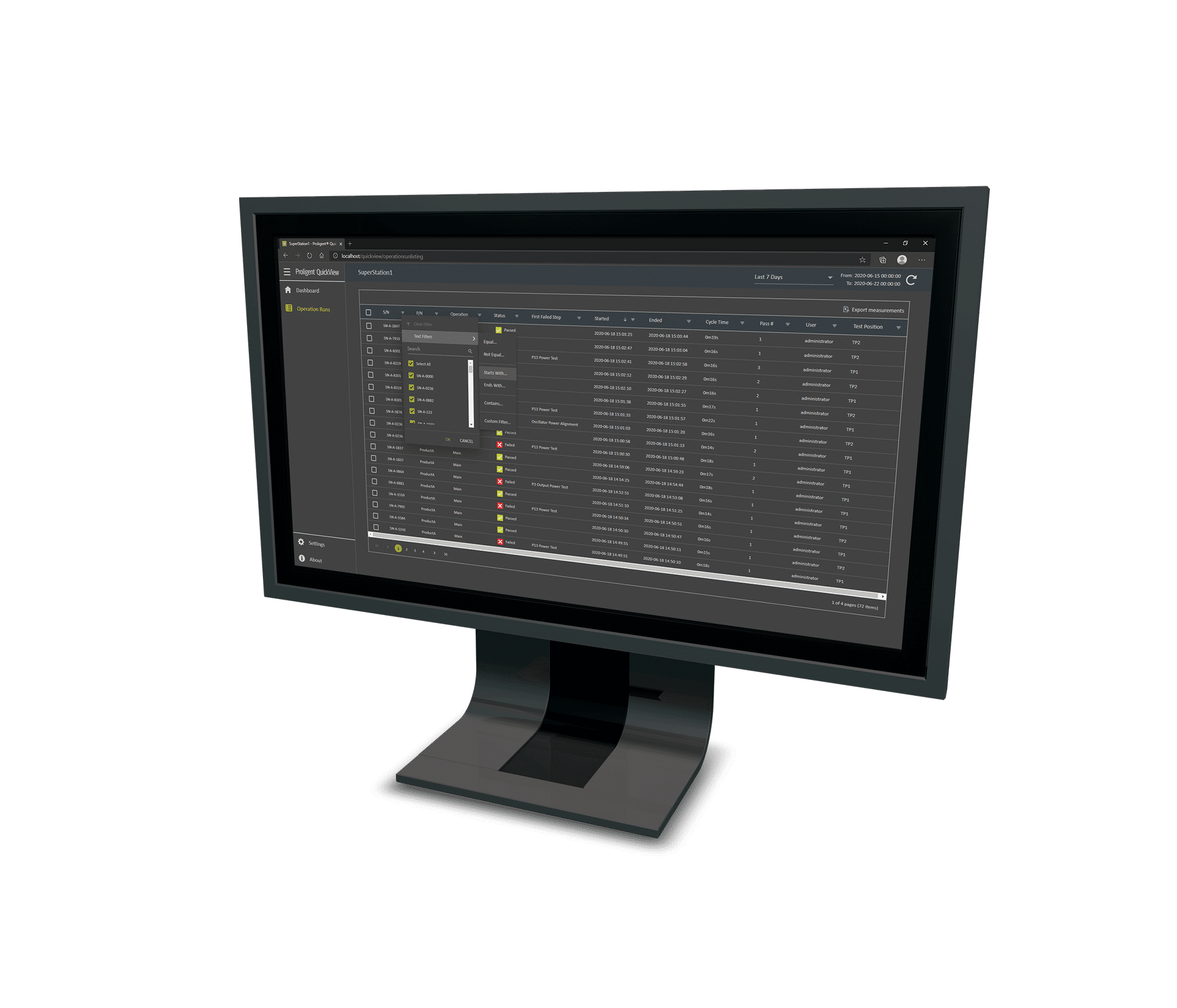 Monitor with Proligent QuickView Screen Filters