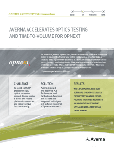 Averna Accelerates Optics Testing and Time-to-Volume for Opnext