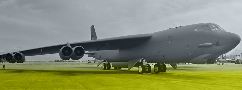 Blog header about Obsolescence Management in the Aerospace & Defense Industries showing a B52 Stratofortress