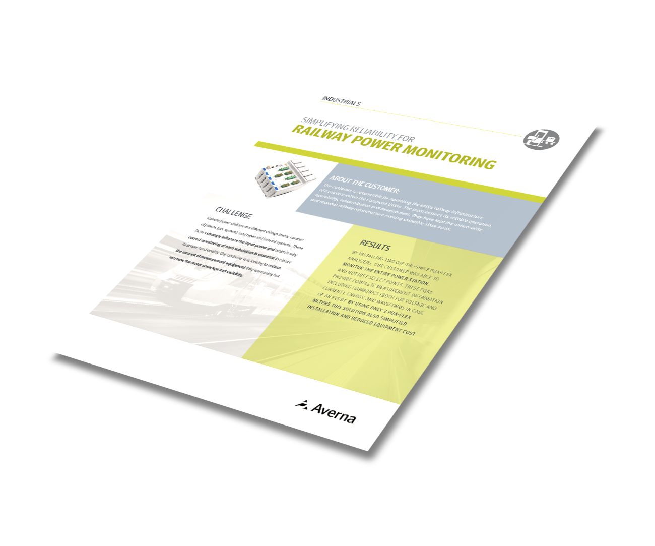 cover image of a case study about simplifying reliability for railway power monitoring