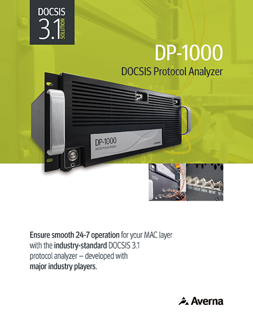 Cover of DP-1000 DOCSIS Protocol Analyzer brochure
