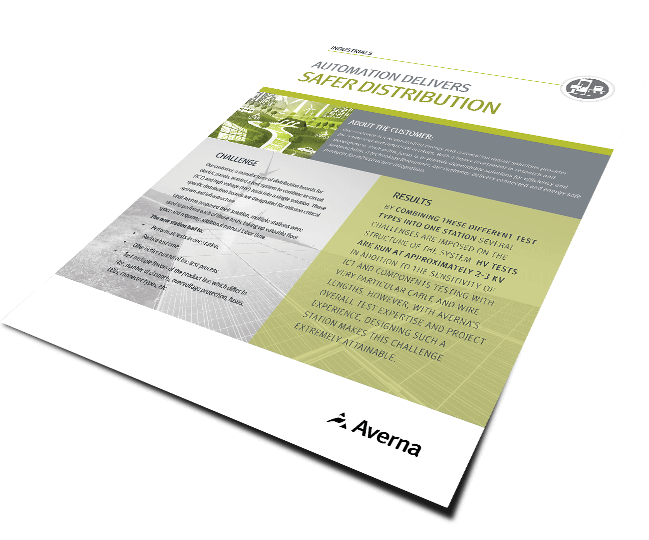 Cover of case study about automating test for distribution boards of electric panels