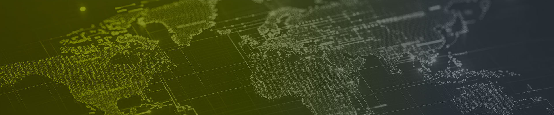 Global world map with digital overlays
